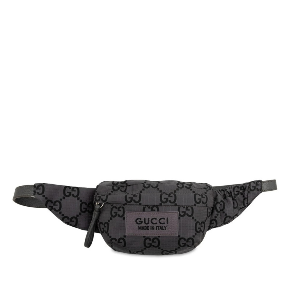 GUCCI Authentic Gray Leather Fanny Pack
